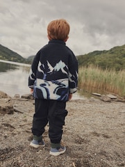 Navy Mountains All Over Print Scene Fleece Zip Through Jacket (3mths-7yrs) - Image 3 of 6