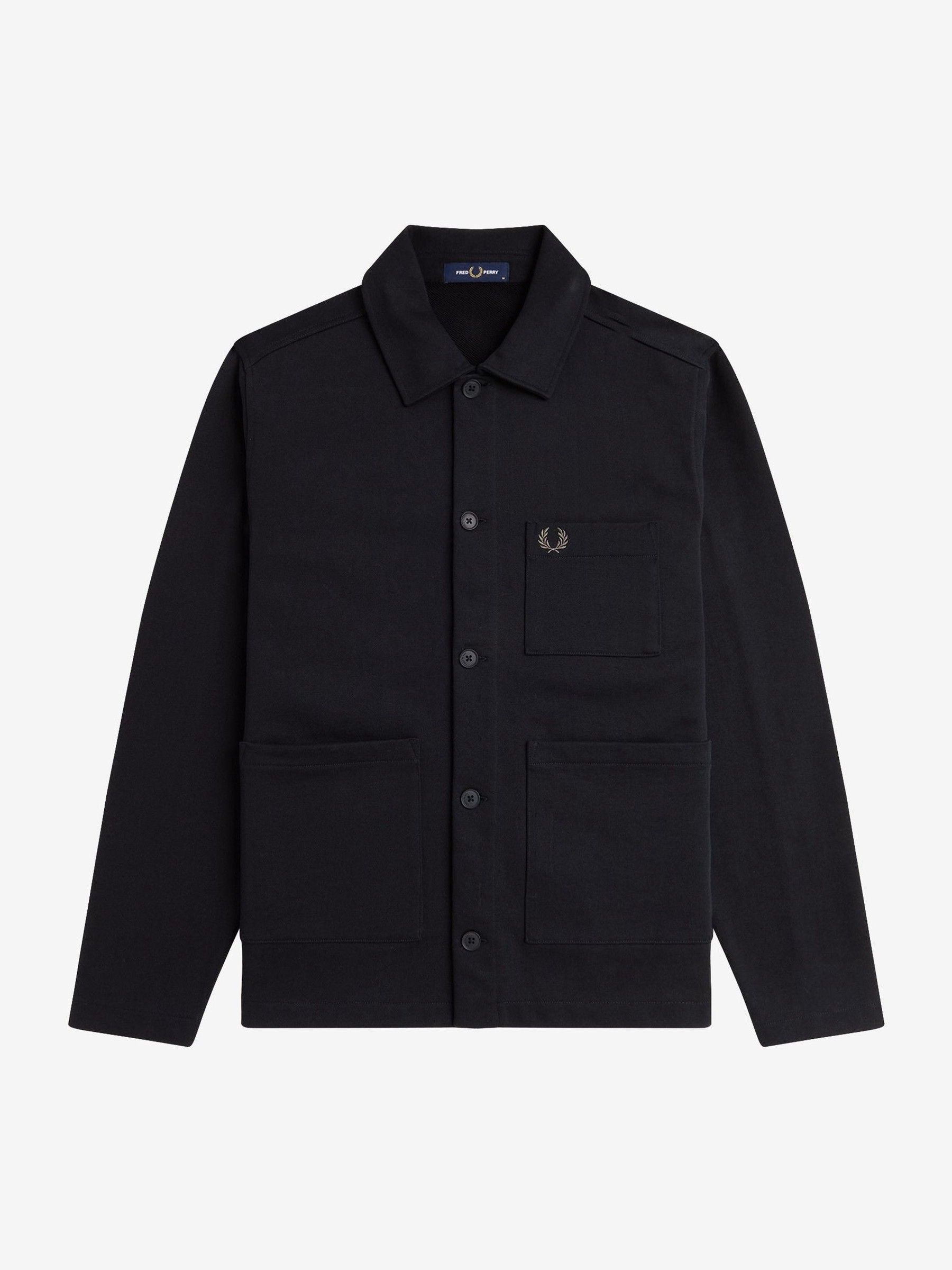 Buy Fred Perry 100% Cotton Heavyweight Jersey Black Overshirt from Next  Luxembourg
