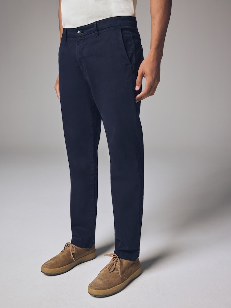 Marineblau/blau - Slim-Fit Premium Soft-Touch-Chinohose - Bild 1 von 11 Marineblau/blau - Slim-Fit Premium Soft-Touch-Chinohose - Bild 1 von 11