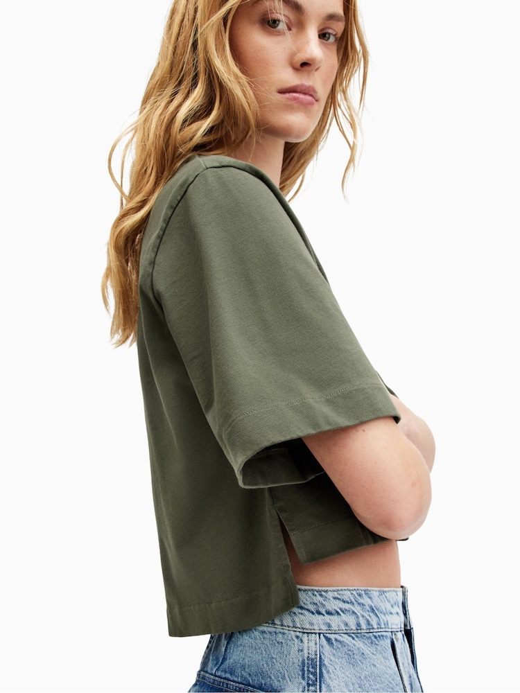 AllSaints Green 100% Cotton Lottie T-Shirt - Image 2 of 8