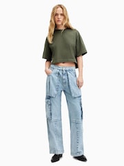 AllSaints Green 100% Cotton Lottie T-Shirt - Image 7 of 8