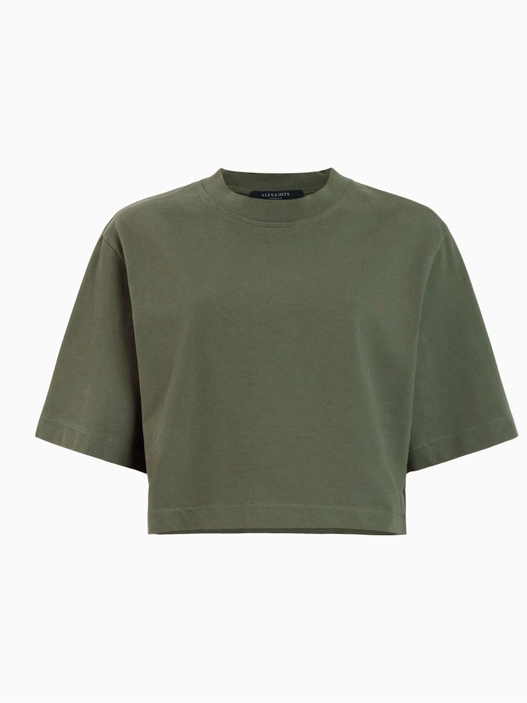 AllSaints Green 100% Cotton Lottie T-Shirt - Image 8 of 8