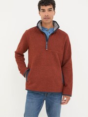 FatFace Haxby Burnt Orange Half Neck Sweatshirt - Image 2 of 7