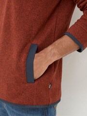 FatFace Haxby Burnt Orange Half Neck Sweatshirt - Image 6 of 7