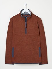 FatFace Haxby Burnt Orange Half Neck Sweatshirt - Image 7 of 7