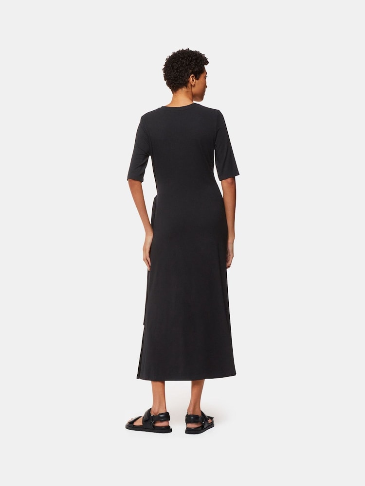 Whistles Twist Front Jersey Black Dress - Image 2 of 5
