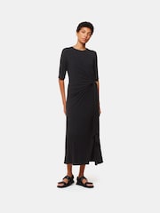 Whistles Twist Front Jersey Black Dress - Image 3 of 5