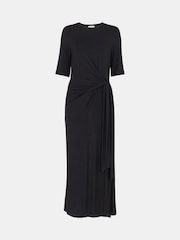 Whistles Twist Front Jersey Black Dress - Image 5 of 5