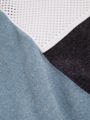 Reiss Steel Blue Marty Hybrid Velour Half-Zip Polo Shirt - Image 5 of 5