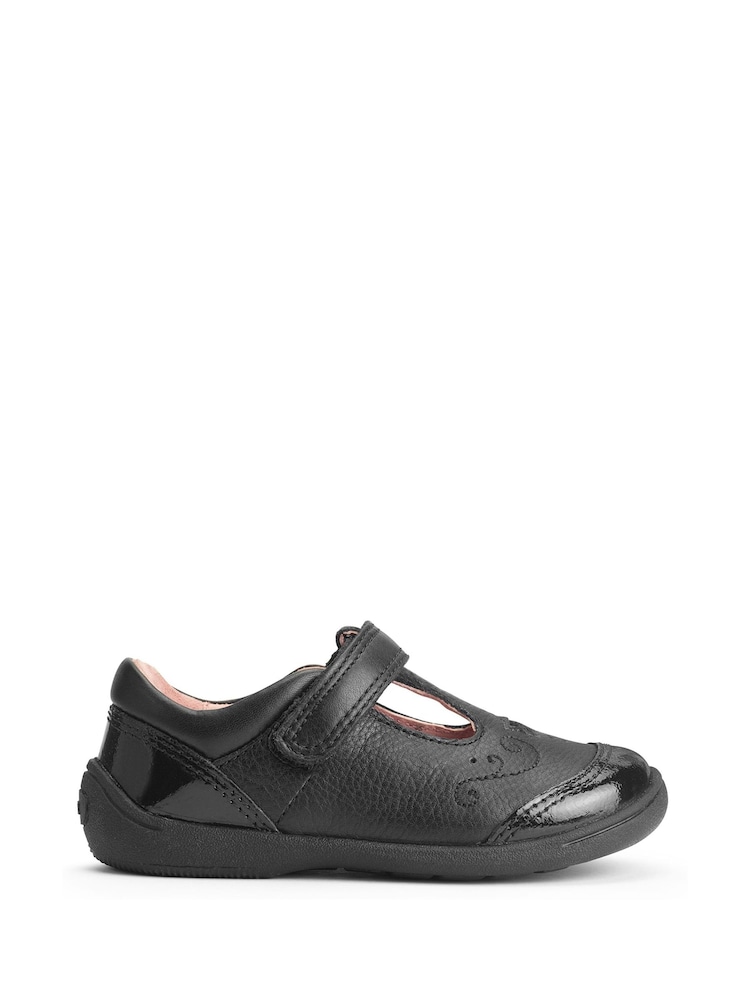 Start Rite Dazzle Leather and Patent T-Bar First School Black Shoes - Image 1 of 5