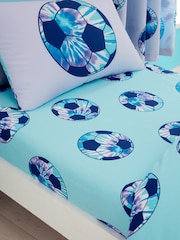 Catherine Lansfield Blue Tie Dye Football Fitted Sheet - Image 1 of 1