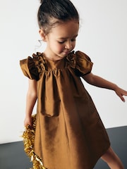 Olive Green Taffeta Ruffle Party Dress (3mths-8yrs) - Image 1 of 8