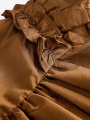 Olive Green Taffeta Ruffle Party Dress (3mths-8yrs) - Image 6 of 8