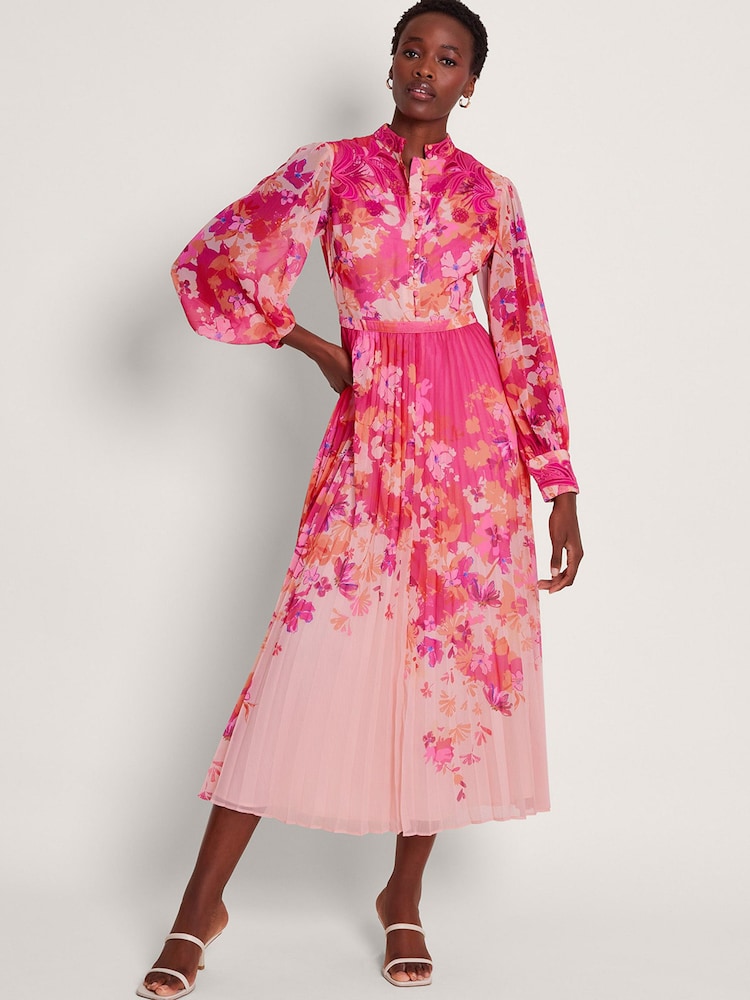 Monsoon Pink Floryn Floral Shirt Dress - Image 1 of 5