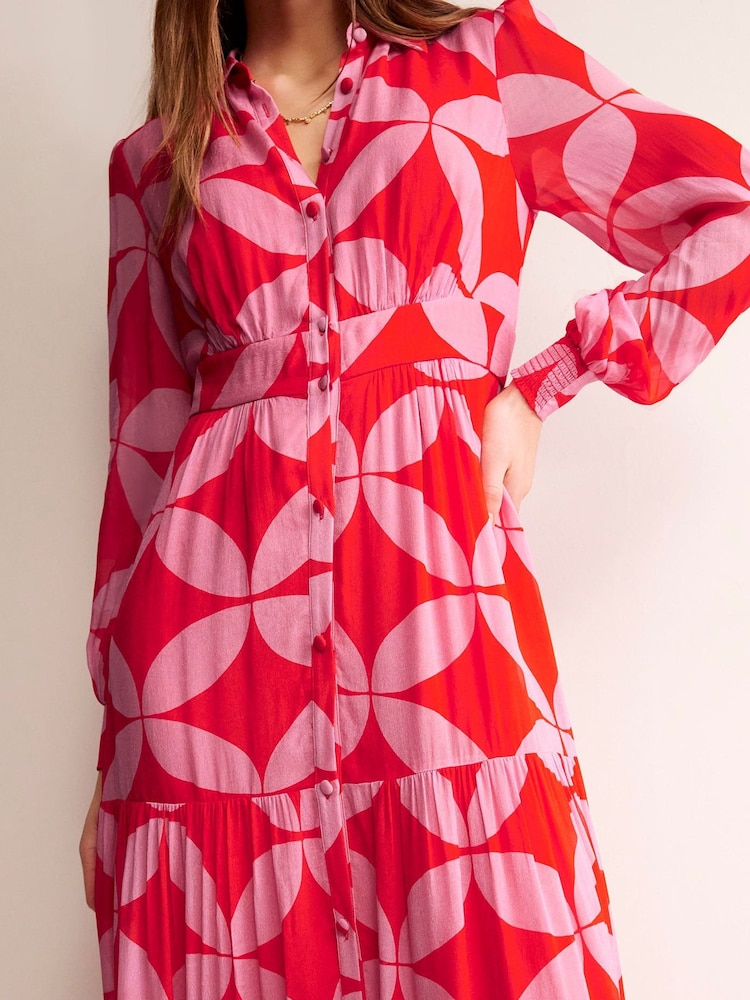 Boden Red Occasion Maxi Shirt Dress - Image 1 of 6 Boden Red Occasion Maxi Shirt Dress - Image 1 of 6