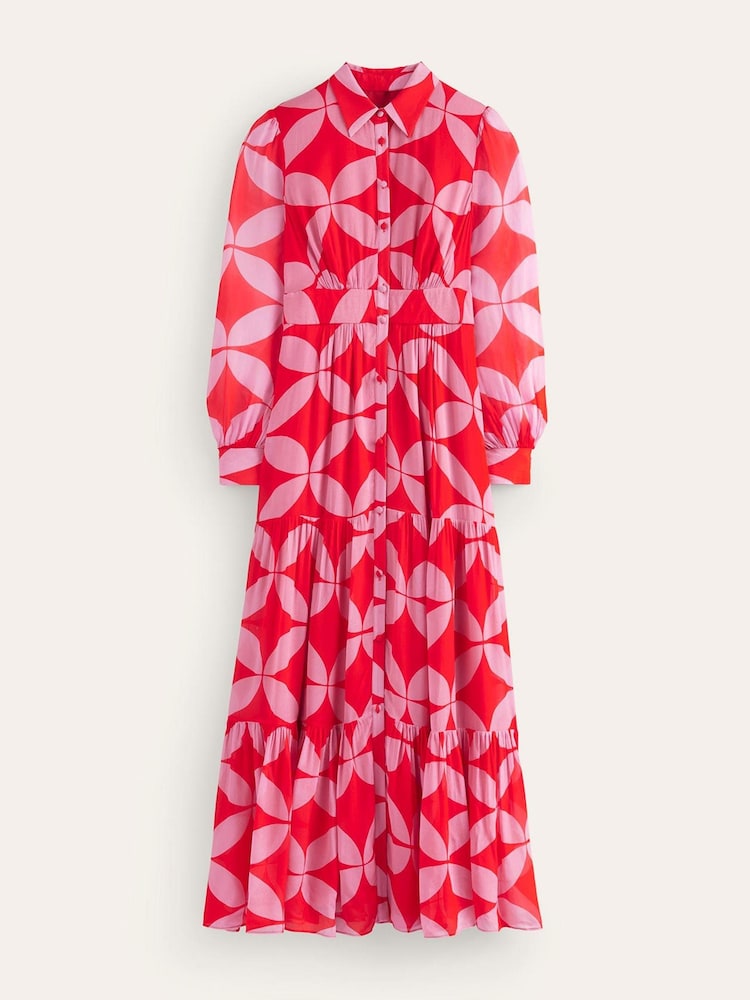 Boden Red Occasion Maxi Shirt Dress - Image 6 of 6 Boden Red Occasion Maxi Shirt Dress - Image 6 of 6