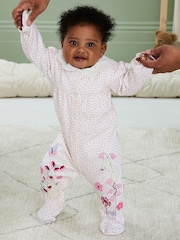 JoJo Maman Bébé Mouse Appliqué Frill Collar Sleepsuit - صورة 1 من 5