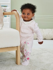 JoJo Maman Bébé Mouse Appliqué Frill Collar Sleepsuit - صورة 2 من 5