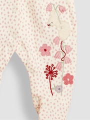 JoJo Maman Bébé Mouse Appliqué Frill Collar Sleepsuit - صورة 5 من 5