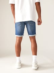 Only & Sons Blue Stretch Denim Shorts - Image 2 of 5