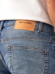 Only & Sons Blue Stretch Denim Shorts - Image 5 of 5