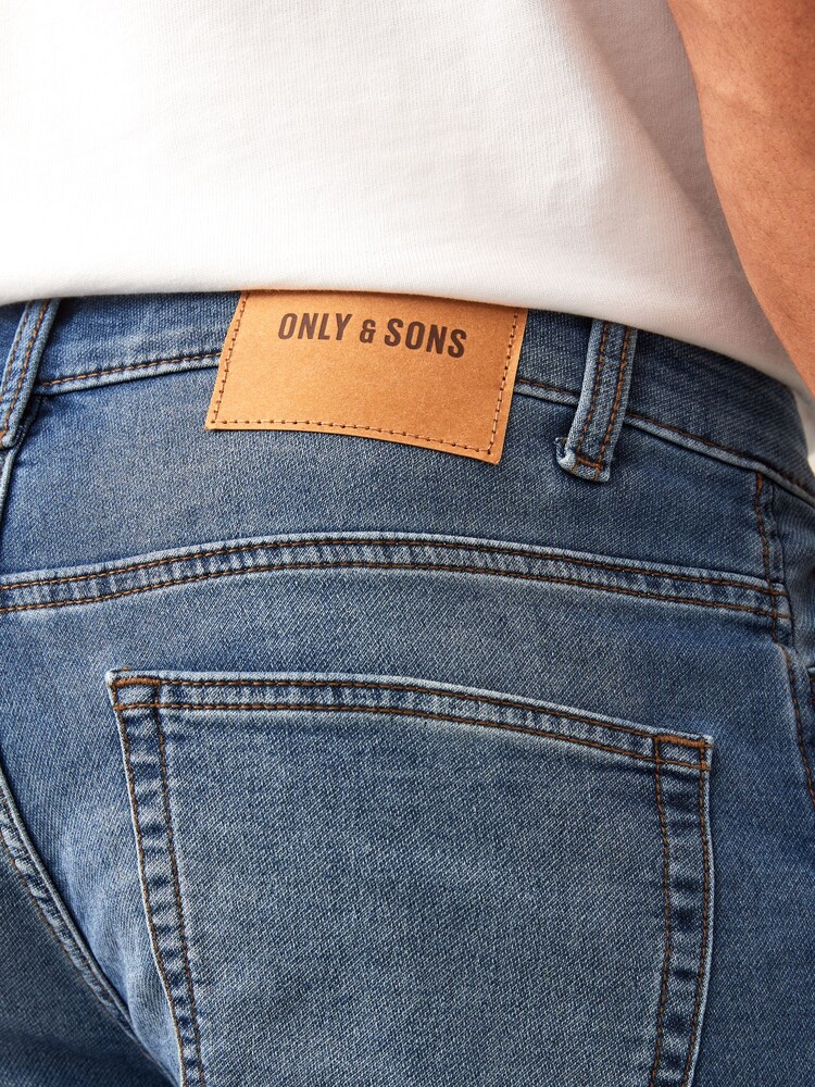 Only & Sons Blue Stretch Denim Shorts - Image 5 of 5