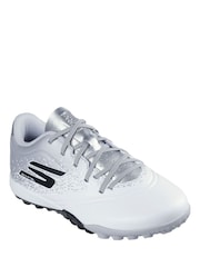 Blanco de Chrome - Skechers White / Gold Older Kids Artificial Football Boots - Imagen 3 de 5