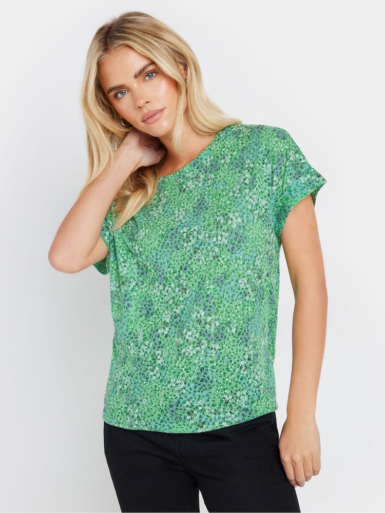 M&Co Green Petite Printed Blouse - Image 1 of 5