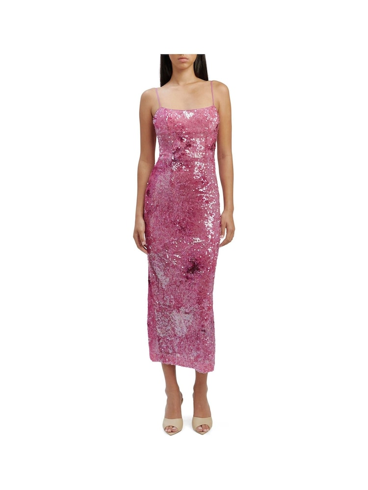 Bardot Pink Infinite Sequin Maxi Dress - Image 2 of 6 Bardot Pink Infinite Sequin Maxi Dress - Image 2 of 6