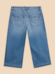 White Stuff Blue Tia Wide Leg Crop Jeans - Image 6 of 7