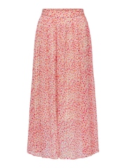 JDY Orange Disty Print Floaty Maxi Skirt - Image 6 of 7