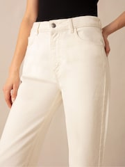 Ro&Zo Cream 100% Cotton Straight Jeans - Image 4 of 6