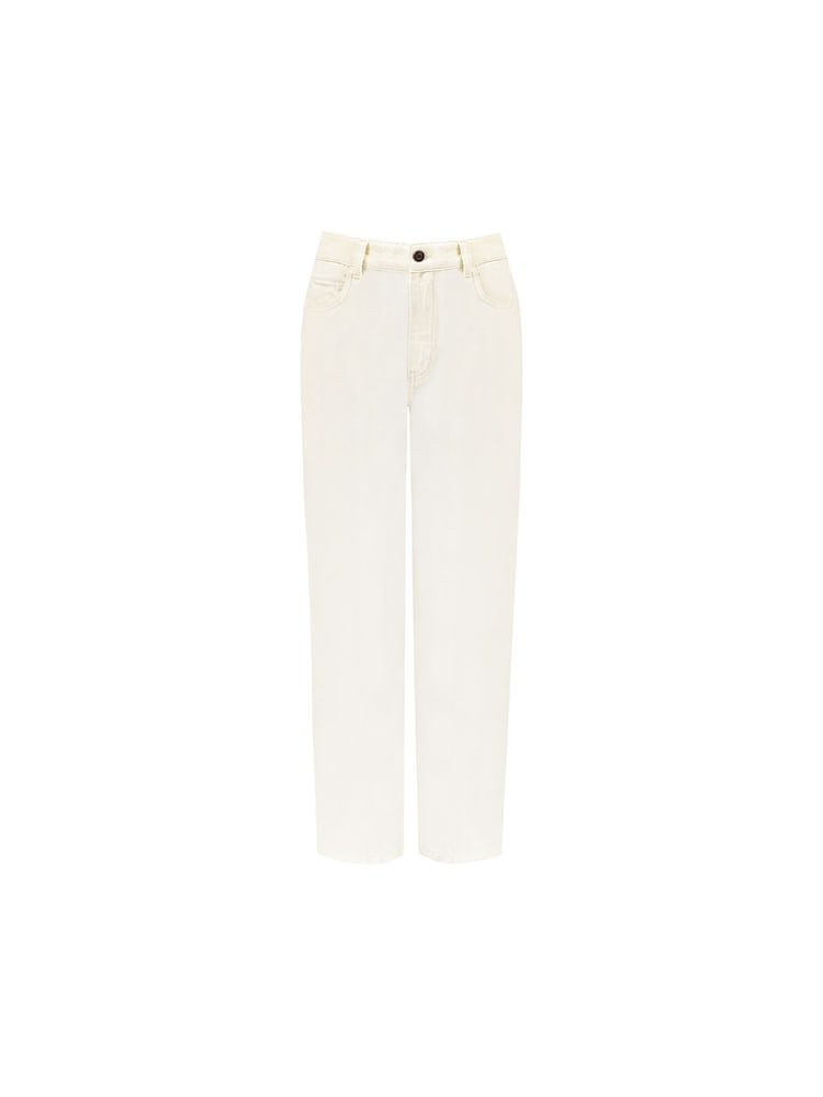 Ro&Zo Cream 100% Cotton Straight Jeans - Image 6 of 6