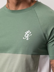 Gym King Green Contrast Panel Jersey T-Shirt - Image 4 of 4