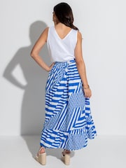 Pour Moi Blue Susan 100% Cotton Poplin Tiered Hem Midaxi Skirt - Image 2 of 4