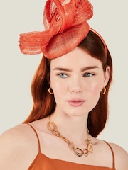 Accessorize Orange Peggy Pill Box Fascinator - Image 4 of 4