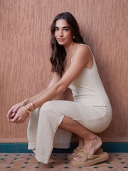 Threadbare Gold Crochet Knit Maxi Cami Dress - Image 3 of 3