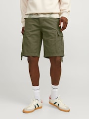 Зеленый - JACK & JONES 100% Cotton Cargo Shorts - Изображение 1 из 7