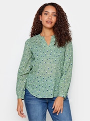 M&Co Green 100% Cotton Floral Print Dobby Blouse - Image 1 of 4