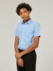 Trutex Blue Regular Fit Short Sleeve 2 Pack School Shirts - Image 2 of 7