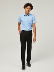 Trutex Blue Regular Fit Short Sleeve 2 Pack School Shirts - Image 3 of 7