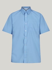 Trutex Blue Regular Fit Short Sleeve 2 Pack School Shirts - Image 6 of 7