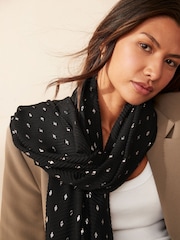 Foil Plisse Black Lightweight Scarf - Image 3 of 6