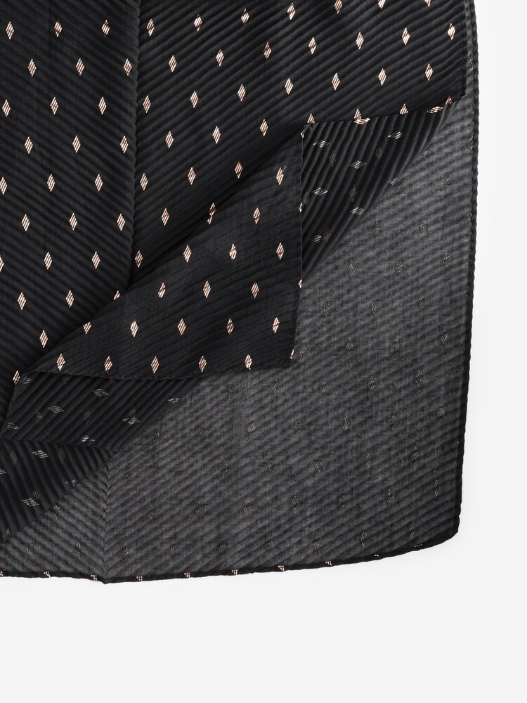 Foil Plisse Black Lightweight Scarf - Image 6 of 6