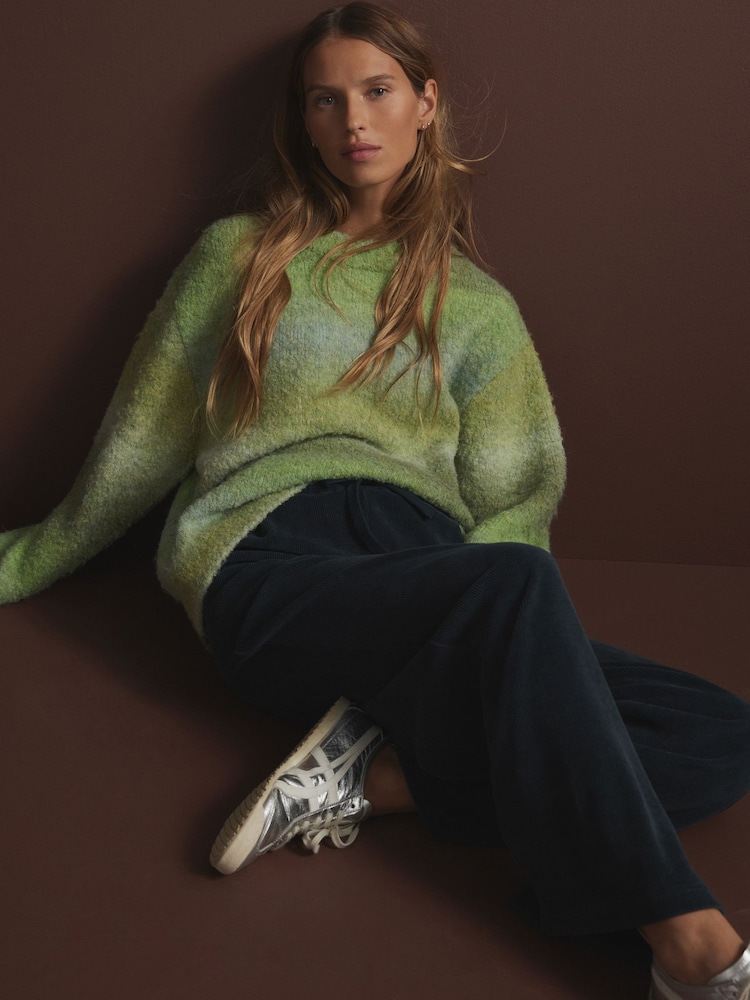 Green Boucle Knitted Crew Neck Jumper - Image 3 of 8
