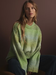 Green Boucle Knitted Crew Neck Jumper - Image 4 of 8