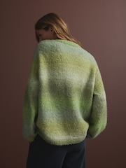 Green Boucle Knitted Crew Neck Jumper - Image 5 of 8