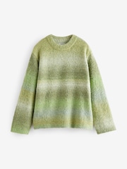Green Boucle Knitted Crew Neck Jumper - Image 6 of 8