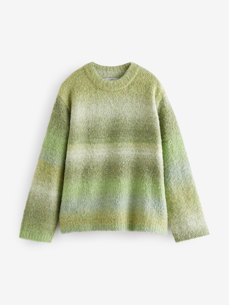 Green Boucle Knitted Crew Neck Jumper - Image 6 of 8