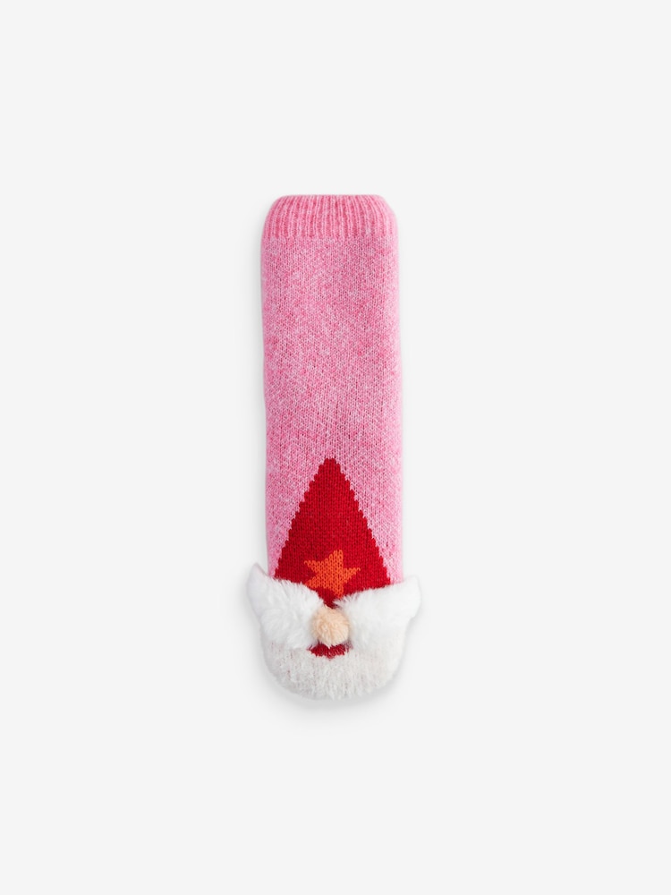 Pink Christmas Gonk Chunky Slipper Socks 1 Pack - Image 3 of 3